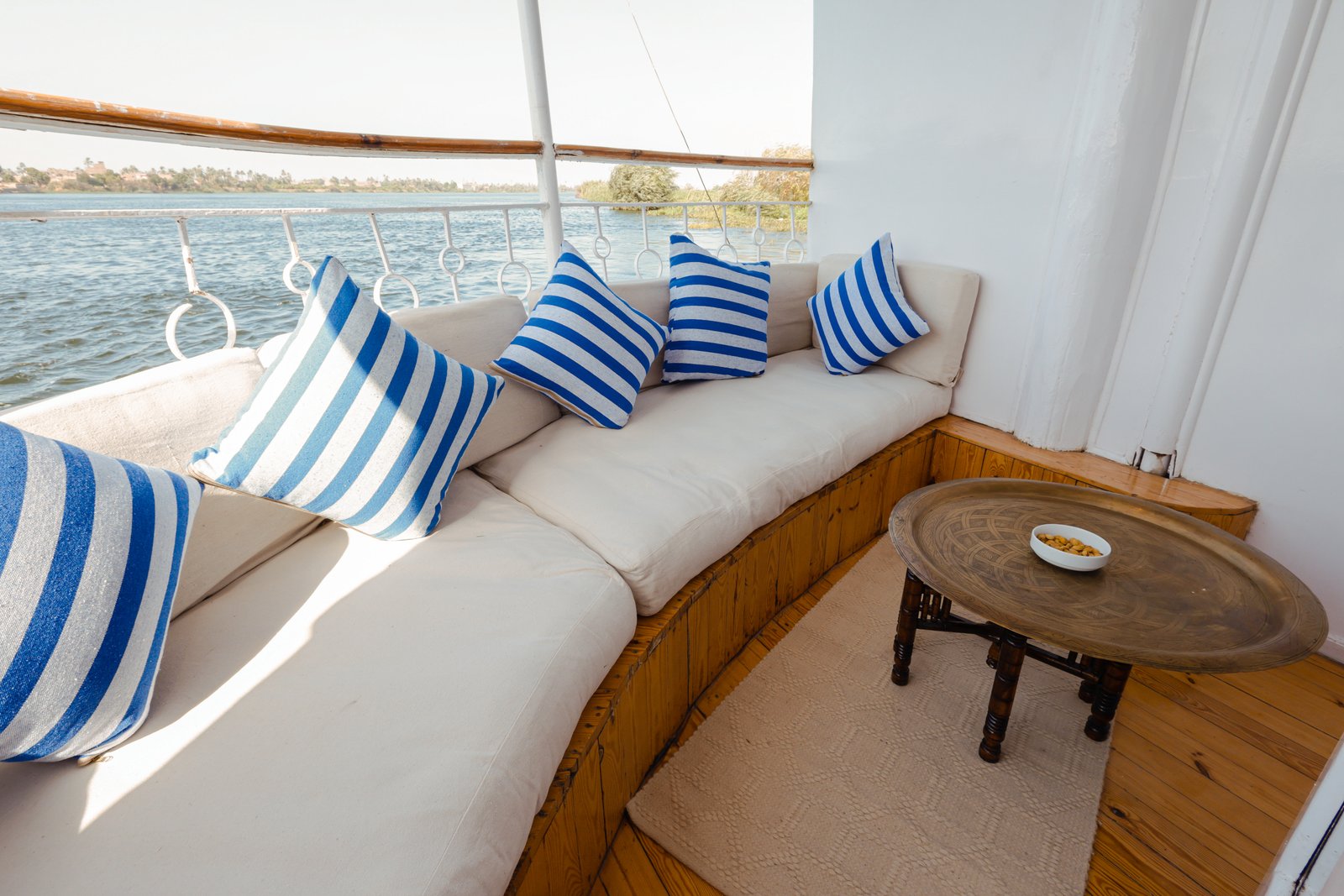 Sun deck on Fleur dahabiya