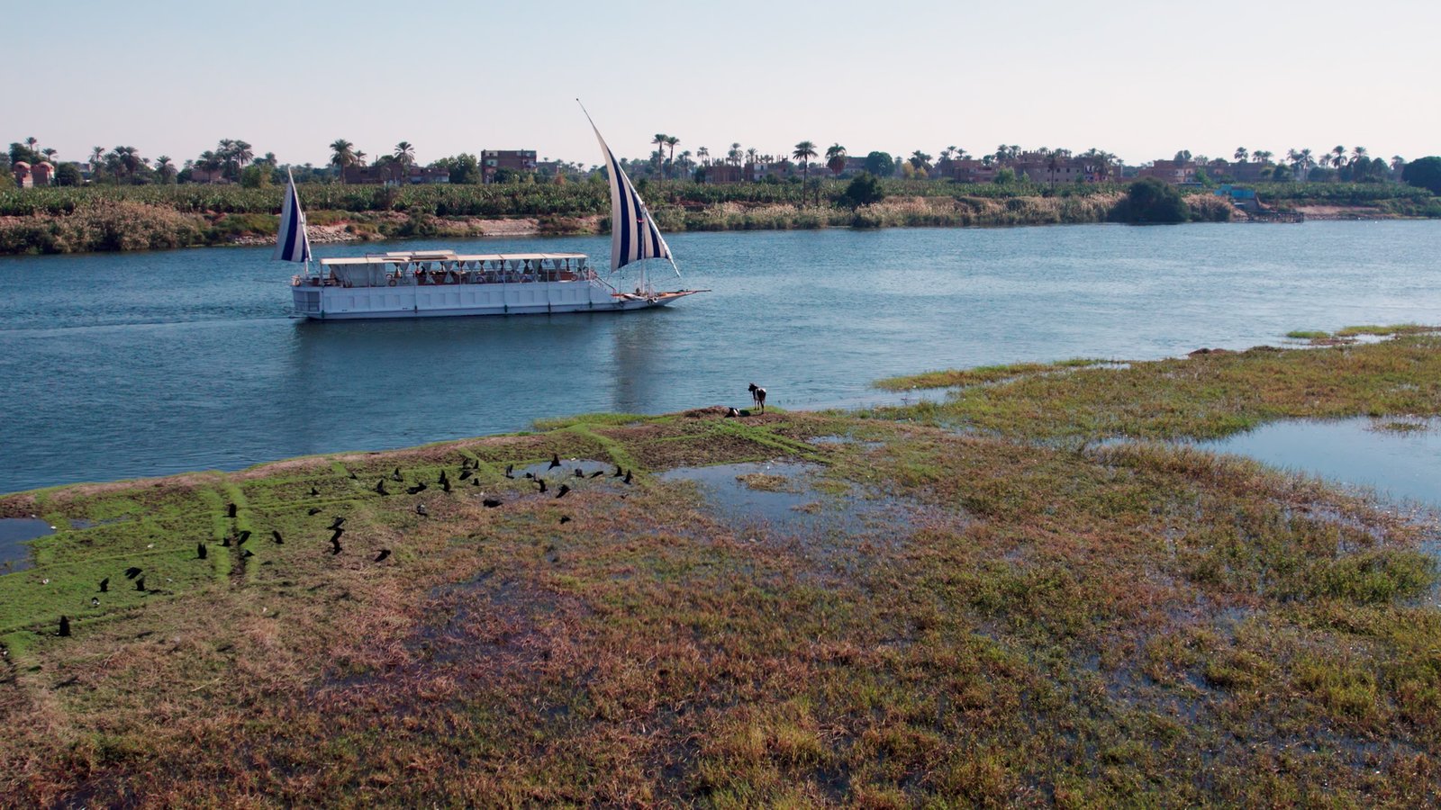 Fleur dahabiya under sail on the upper Nile