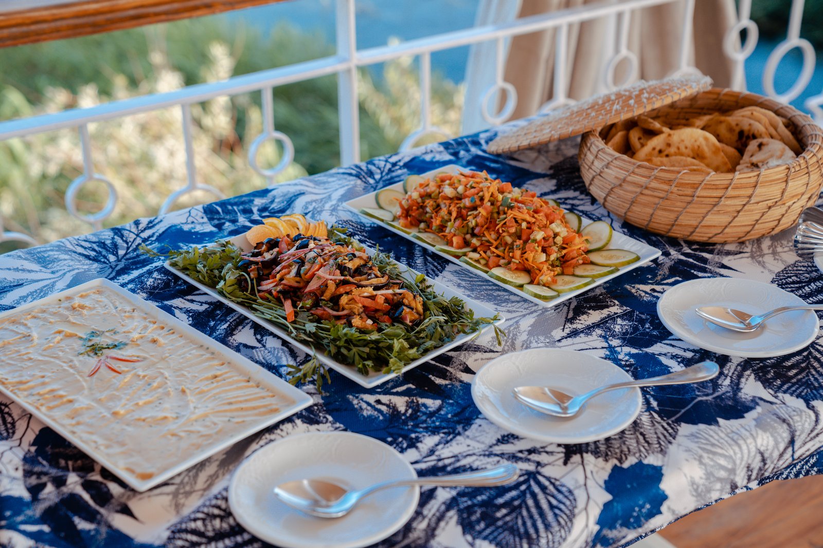 Meals served on board Fleur dahabiya